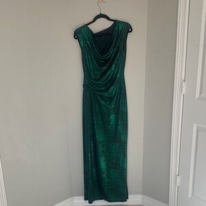 Connected Apparel Shimmering Green Maxi Dress
